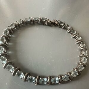 Aquamarine silver bracelet